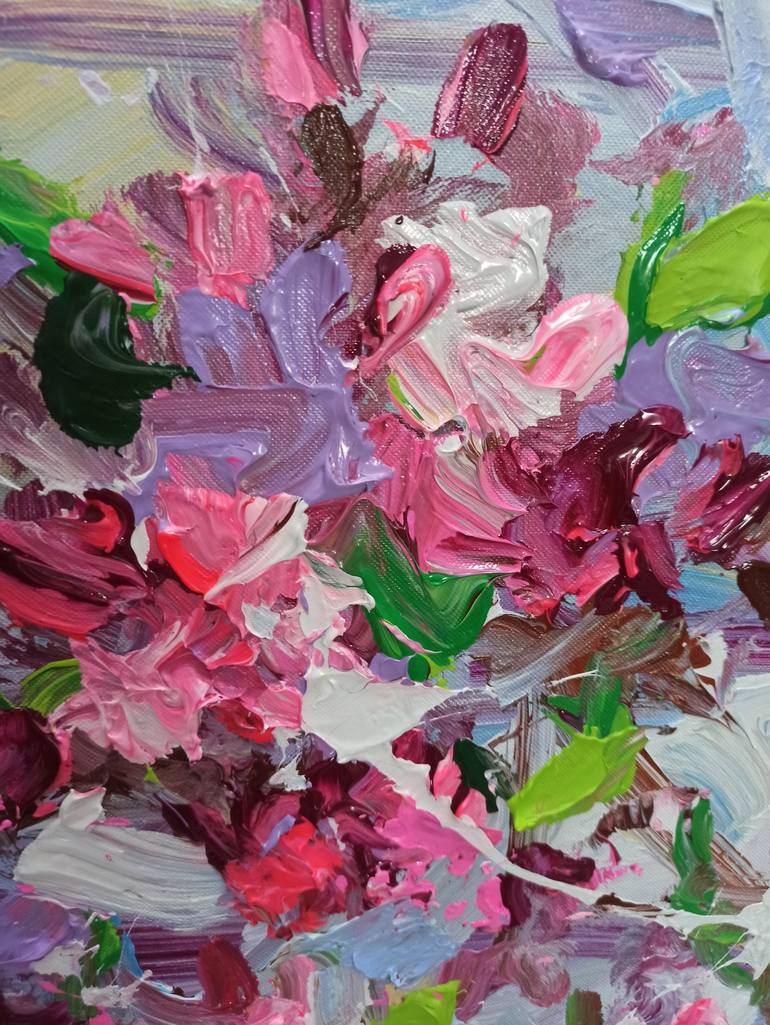 Original Impressionism Floral Painting by Anh Tuan Le