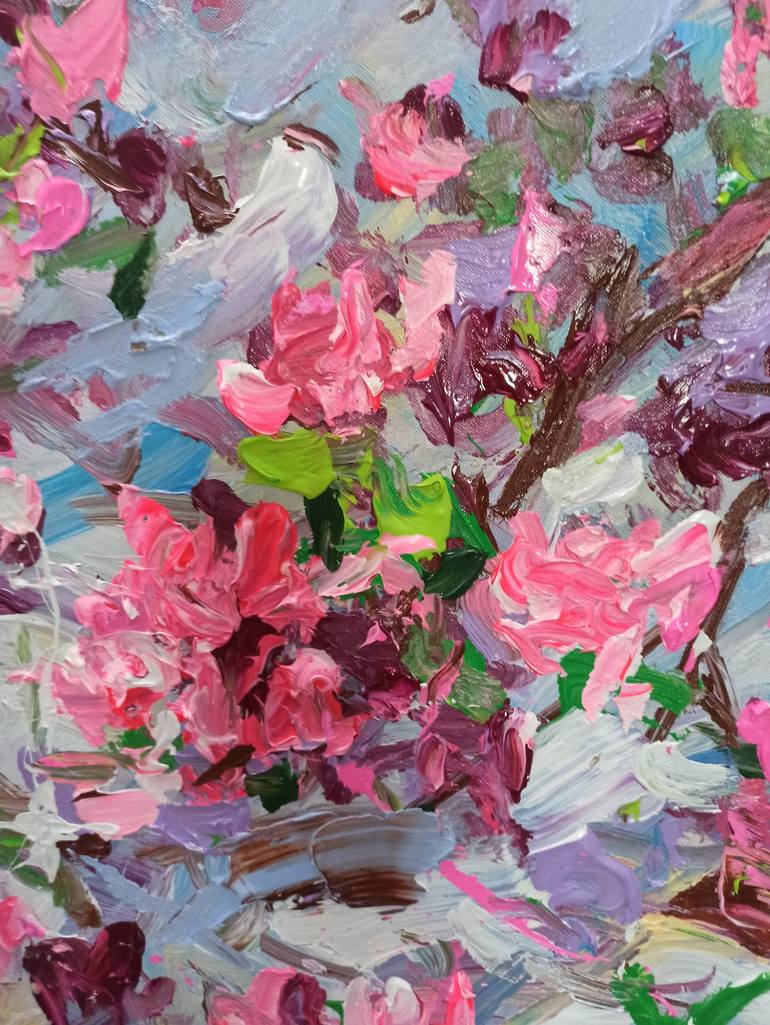 Original Impressionism Floral Painting by Anh Tuan Le