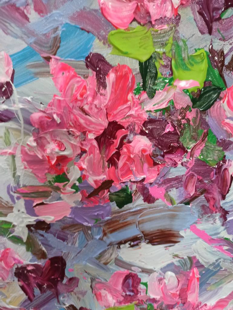 Original Impressionism Floral Painting by Anh Tuan Le