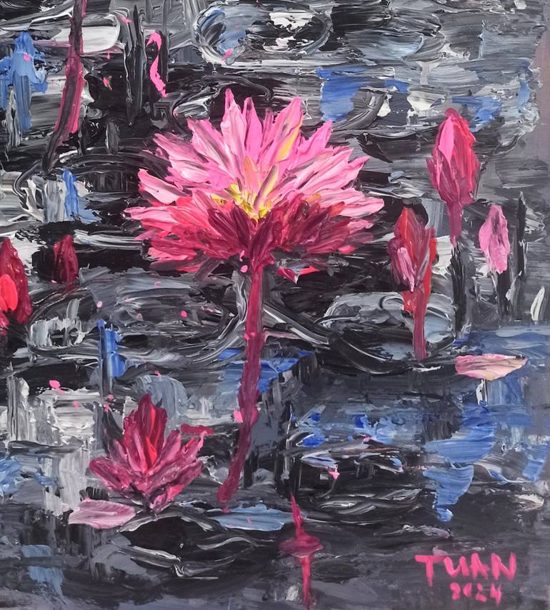 Original Contemporary Floral Painting by Anh Tuan Le