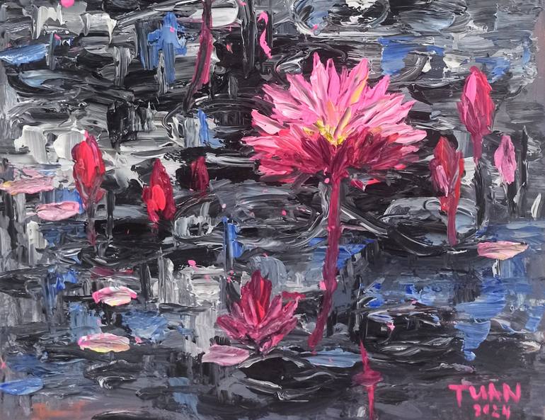 Original Contemporary Floral Painting by Anh Tuan Le