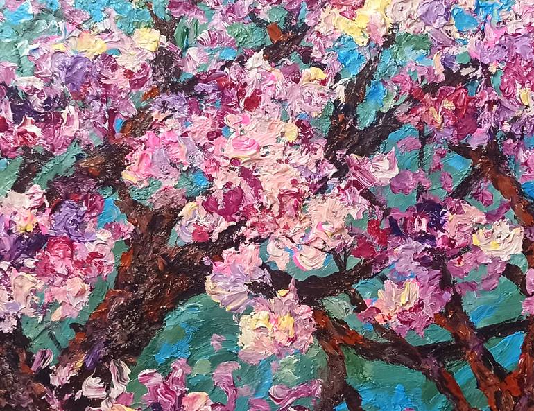 Original Impressionism Floral Painting by Anh Tuan Le