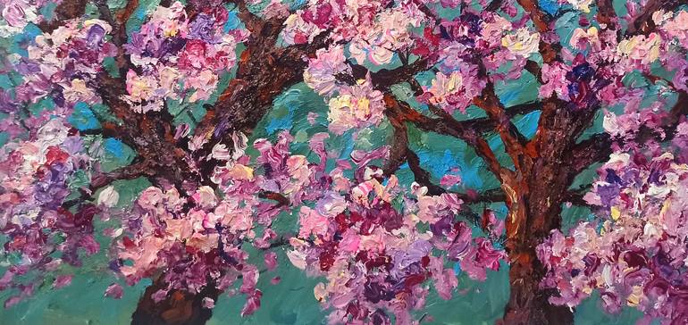 Original Impressionism Floral Painting by Anh Tuan Le