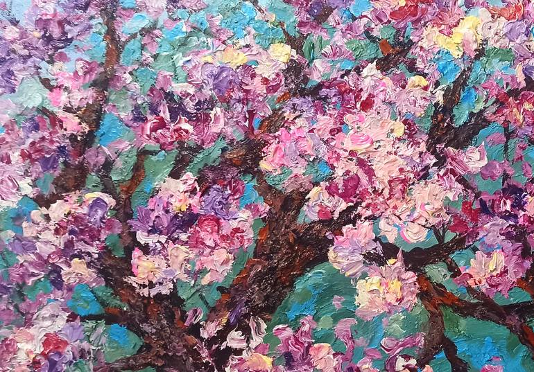 Original Impressionism Floral Painting by Anh Tuan Le