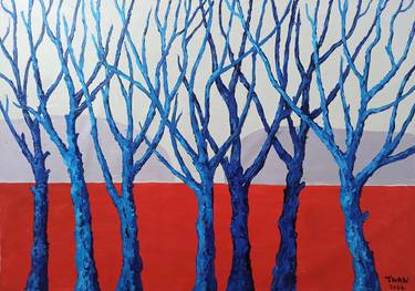 Blue trees landscape thumb