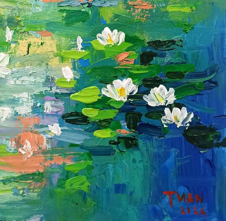 Original Contemporary Floral Painting by Anh Tuan Le