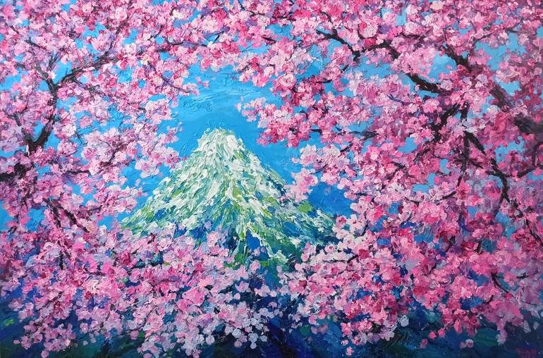 Original Abstract Expressionism Floral Painting by Anh Tuan Le