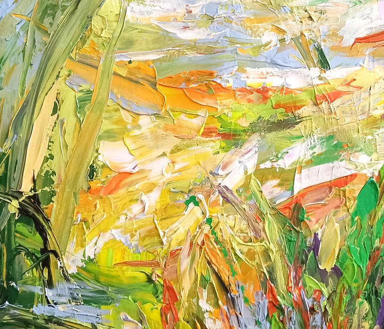 Original Art Deco Landscape Painting by Anh Tuan Le
