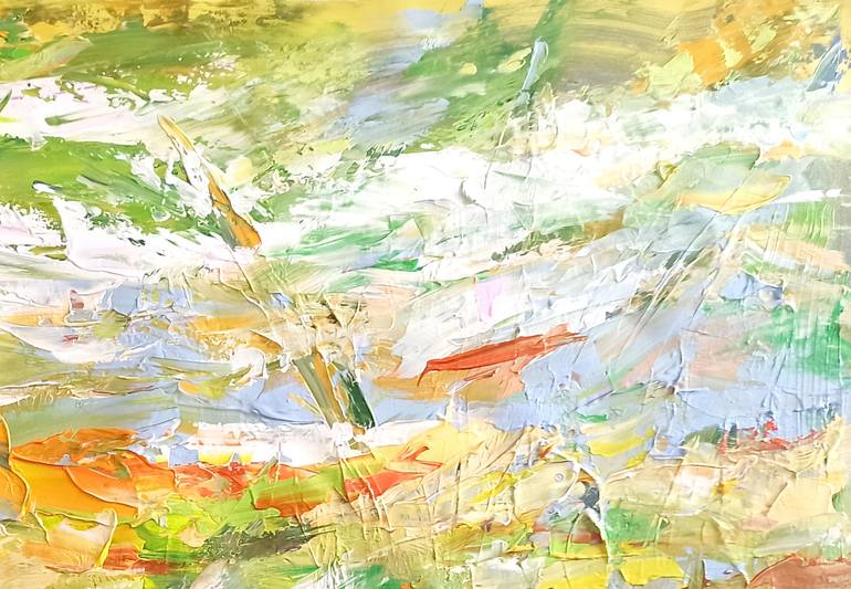 Original Art Deco Landscape Painting by Anh Tuan Le