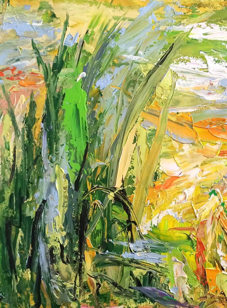 Original Art Deco Landscape Painting by Anh Tuan Le