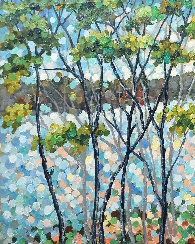 Original Abstract Expressionism Landscape Painting by Anh Tuan Le