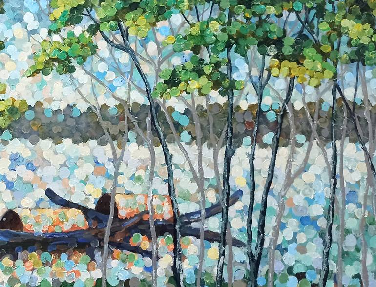 Original Abstract Expressionism Landscape Painting by Anh Tuan Le