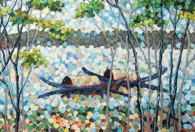 Original Abstract Expressionism Landscape Painting by Anh Tuan Le