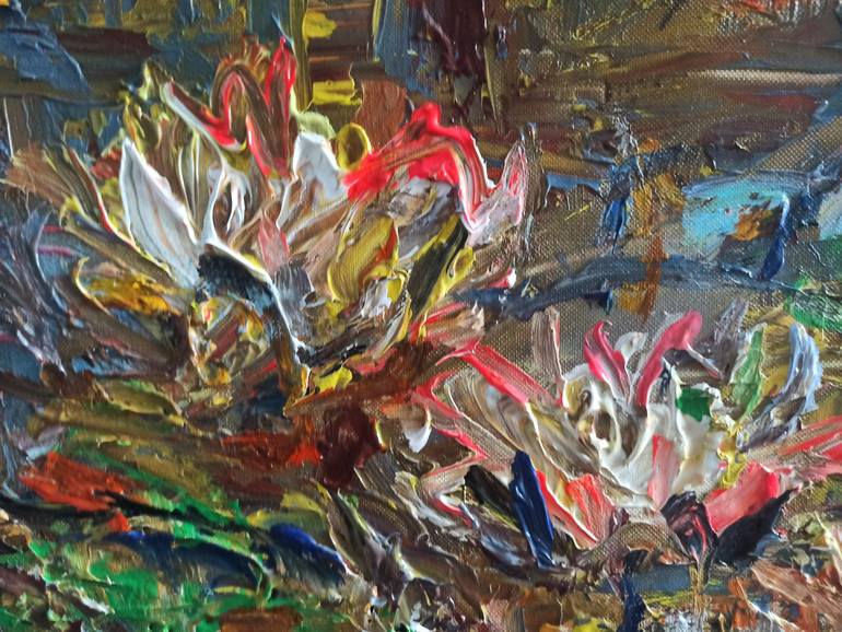 Original Abstract Expressionism Floral Painting by Anh Tuan Le