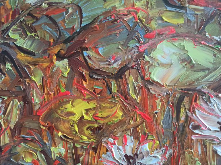 Original Abstract Floral Painting by Anh Tuan Le