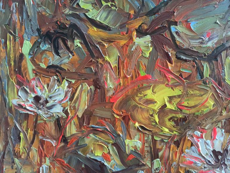 Original Abstract Floral Painting by Anh Tuan Le