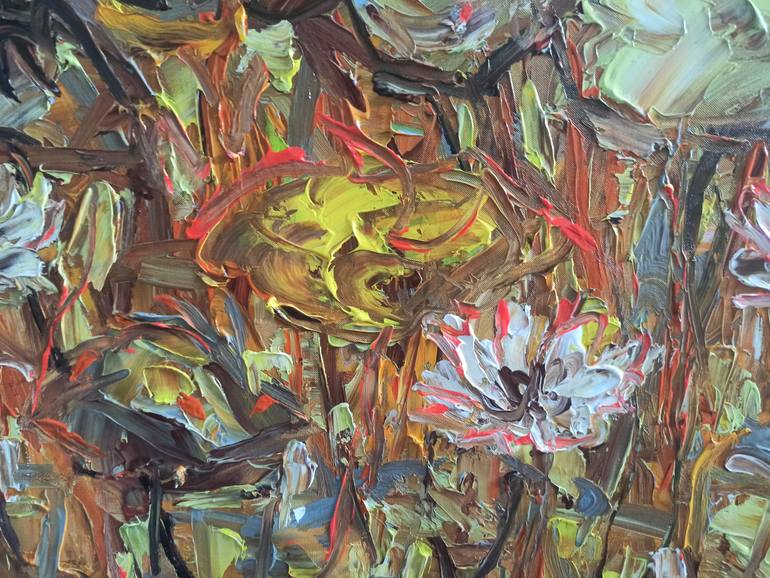 Original Abstract Floral Painting by Anh Tuan Le
