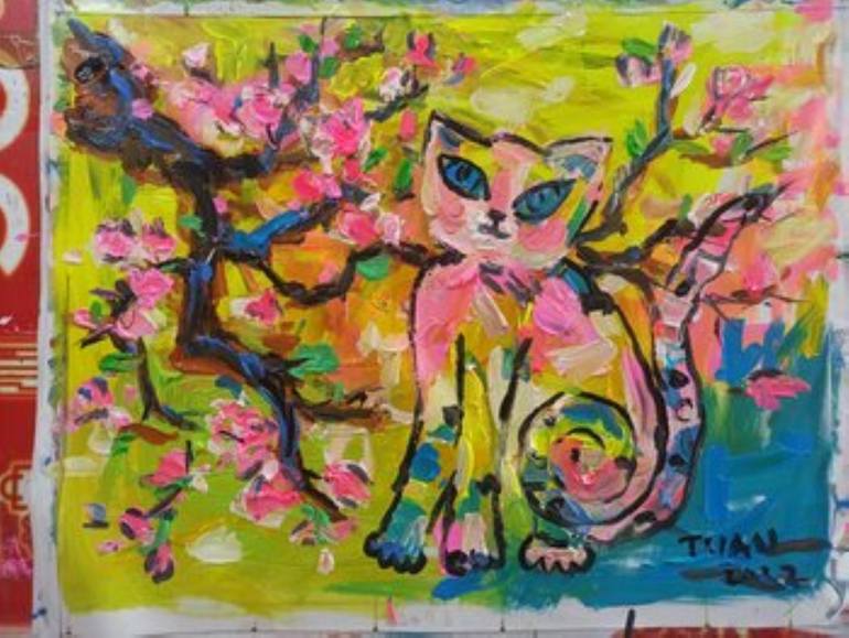 Original Abstract Expressionism Animal Painting by Anh Tuan Le