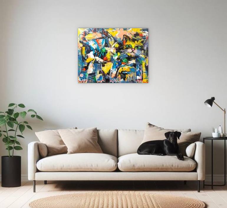 Original Abstract Expressionism Animal Painting by Anh Tuan Le