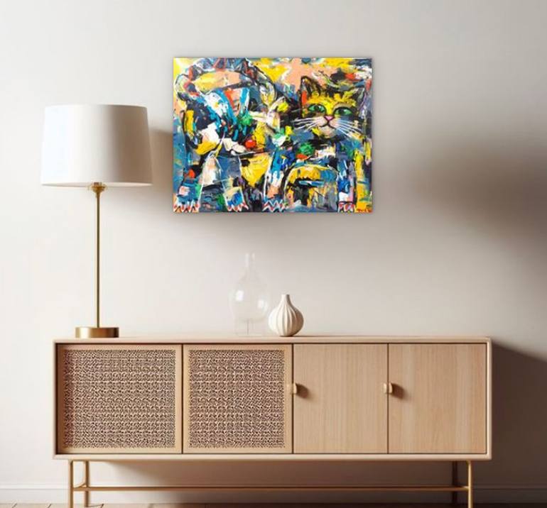 Original Abstract Expressionism Animal Painting by Anh Tuan Le