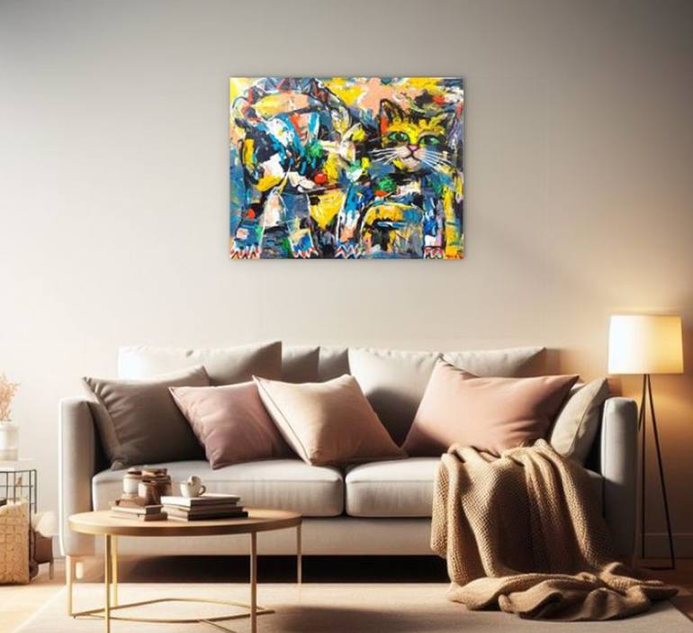 Original Abstract Expressionism Animal Painting by Anh Tuan Le