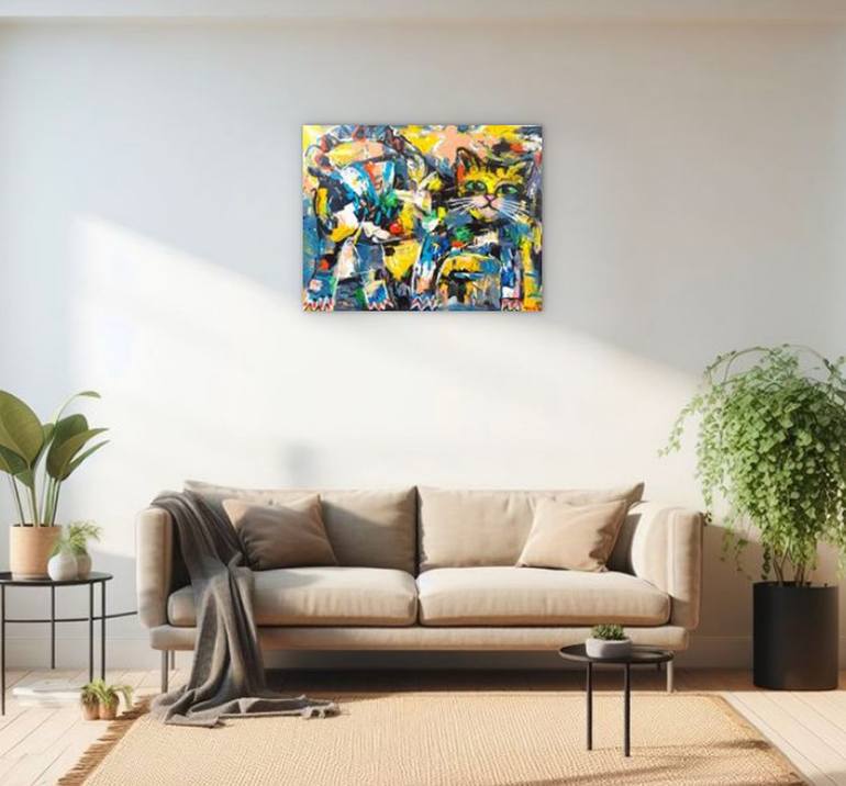 Original Abstract Expressionism Animal Painting by Anh Tuan Le