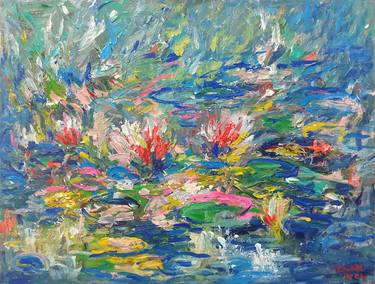 Original Abstract Expressionism Floral Paintings by Anh Tuan Le