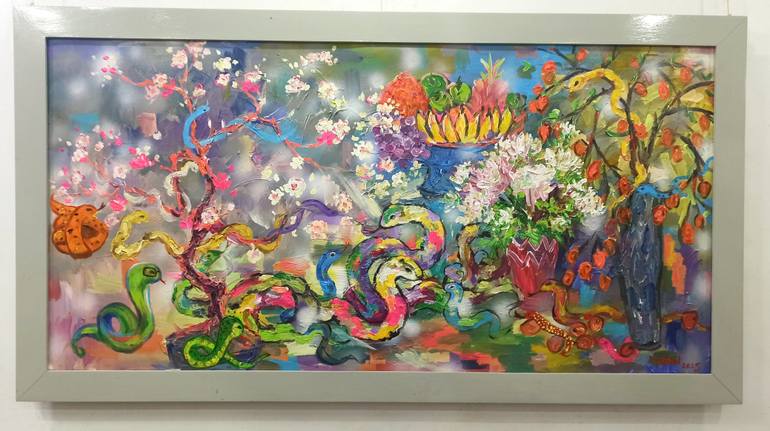 Original Abstract Expressionism Animal Painting by Anh Tuan Le