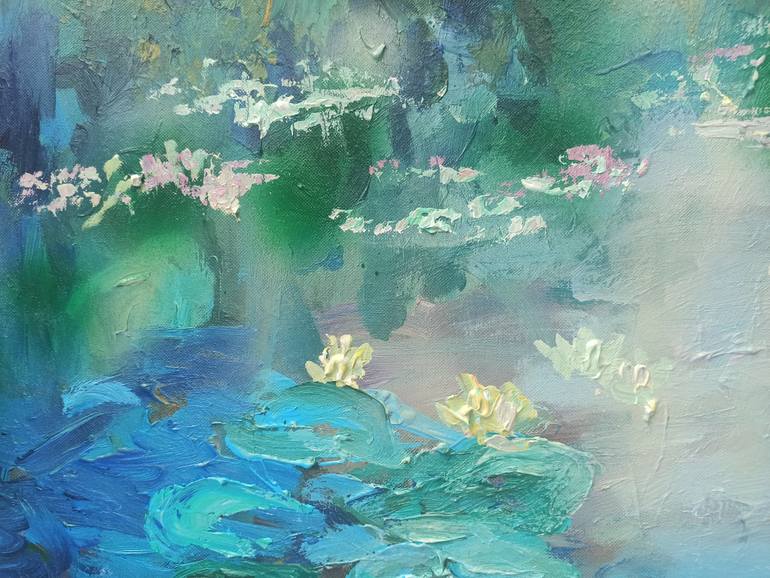 Original Art Deco Floral Painting by Anh Tuan Le
