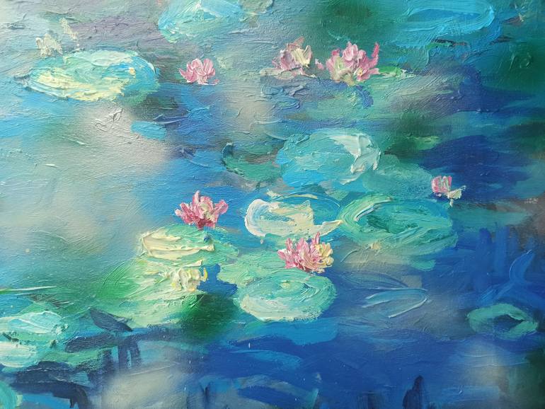 Original Art Deco Floral Painting by Anh Tuan Le