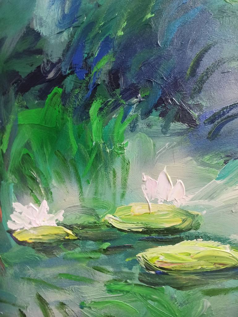 Original Art Deco Floral Painting by Anh Tuan Le