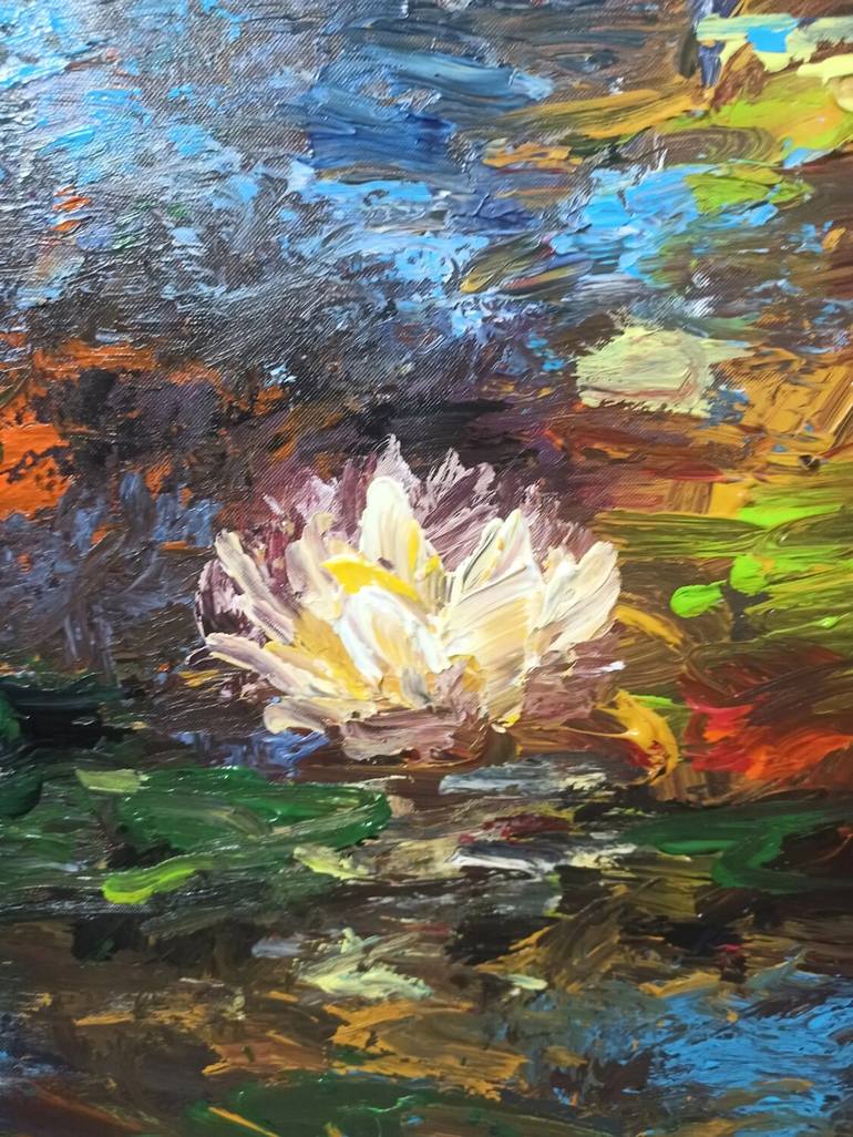 Original Art Deco Floral Painting by Anh Tuan Le