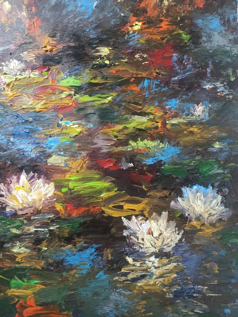 Original Art Deco Floral Painting by Anh Tuan Le