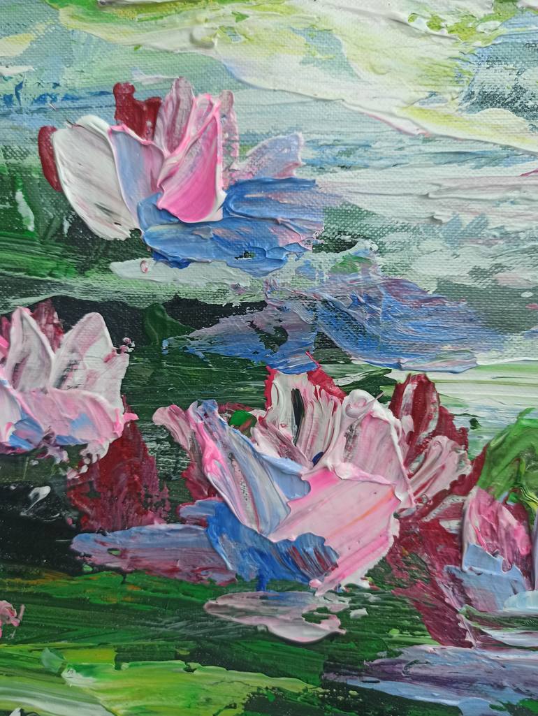 Original Art Deco Floral Painting by Anh Tuan Le