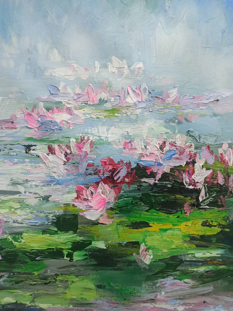 Original Art Deco Floral Painting by Anh Tuan Le