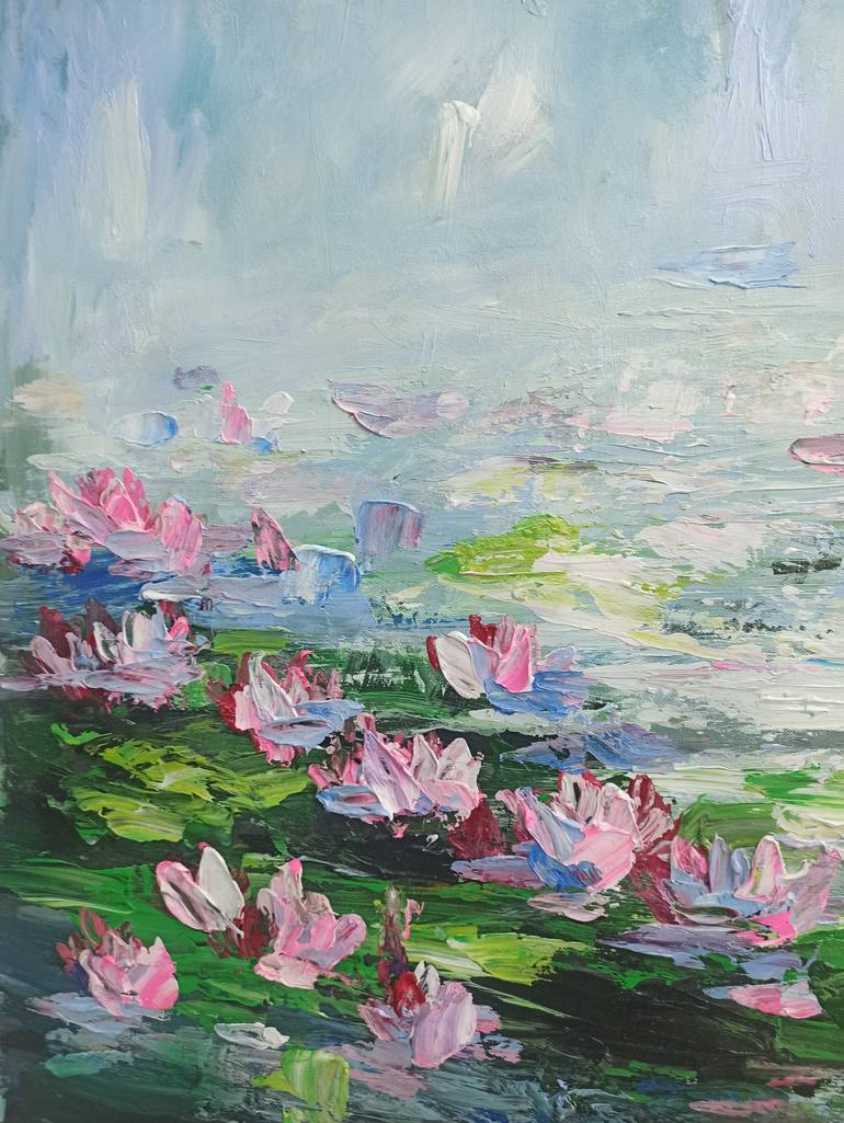 Original Art Deco Floral Painting by Anh Tuan Le
