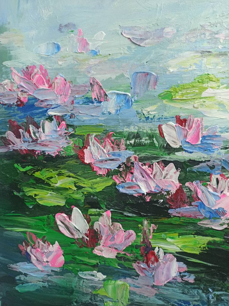Original Art Deco Floral Painting by Anh Tuan Le