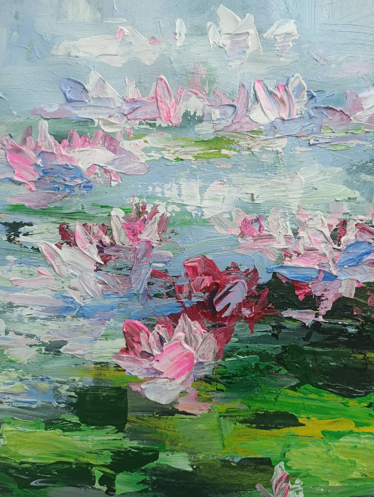 Original Art Deco Floral Painting by Anh Tuan Le