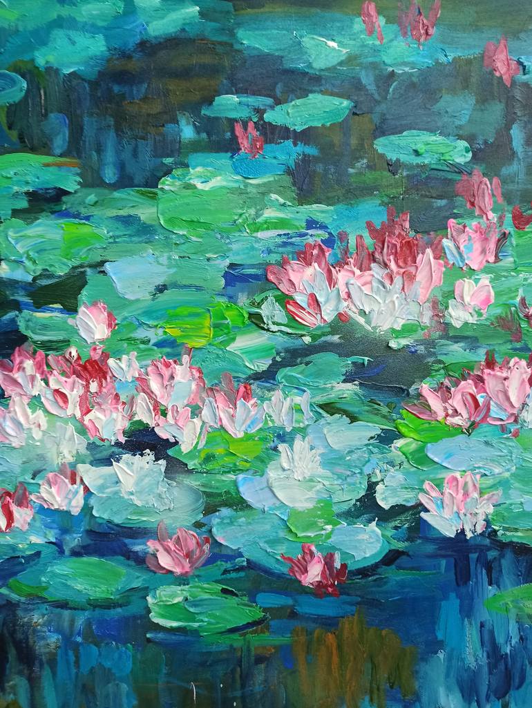 Original Art Deco Floral Painting by Anh Tuan Le