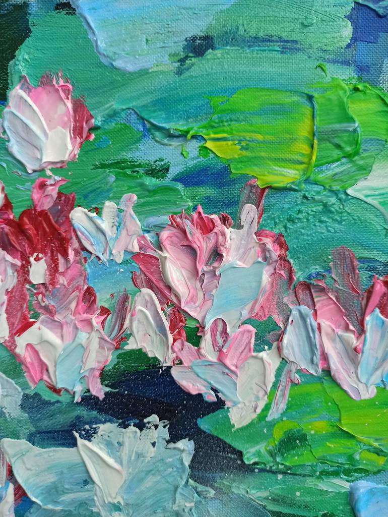 Original Art Deco Floral Painting by Anh Tuan Le