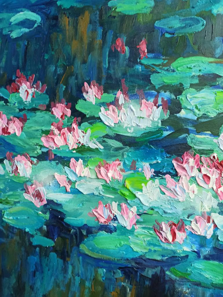 Original Art Deco Floral Painting by Anh Tuan Le