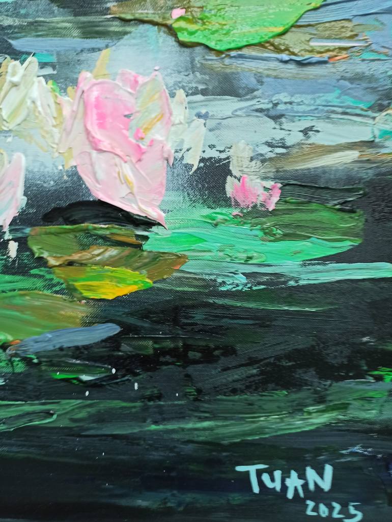 Original Art Deco Floral Painting by Anh Tuan Le
