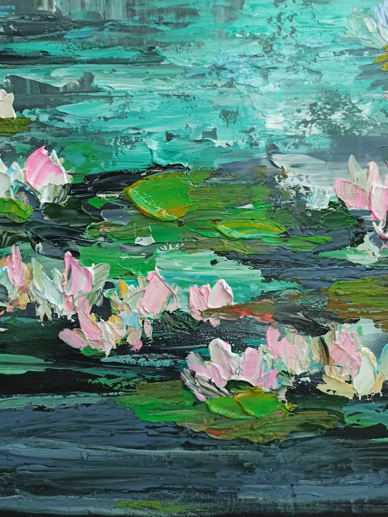 Original Art Deco Floral Painting by Anh Tuan Le