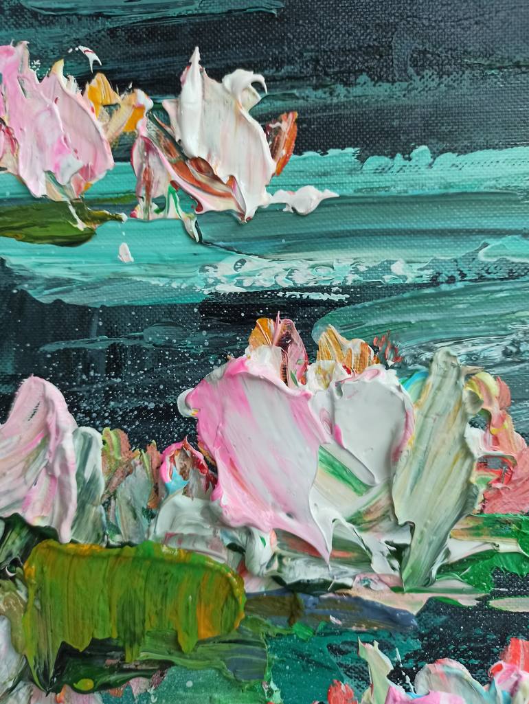 Original Art Deco Floral Painting by Anh Tuan Le