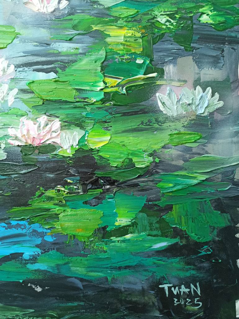 Original Abstract Floral Painting by Anh Tuan Le