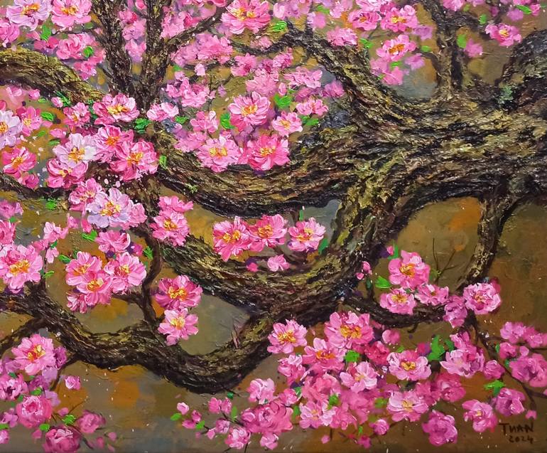Original Impressionism Abstract Painting by Anh Tuan Le