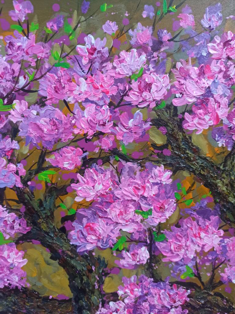 Original Impressionism Floral Painting by Anh Tuan Le
