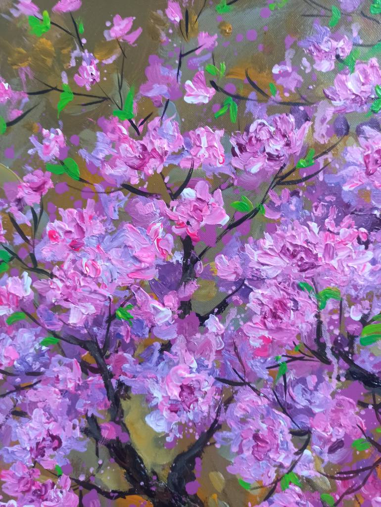 Original Impressionism Floral Painting by Anh Tuan Le