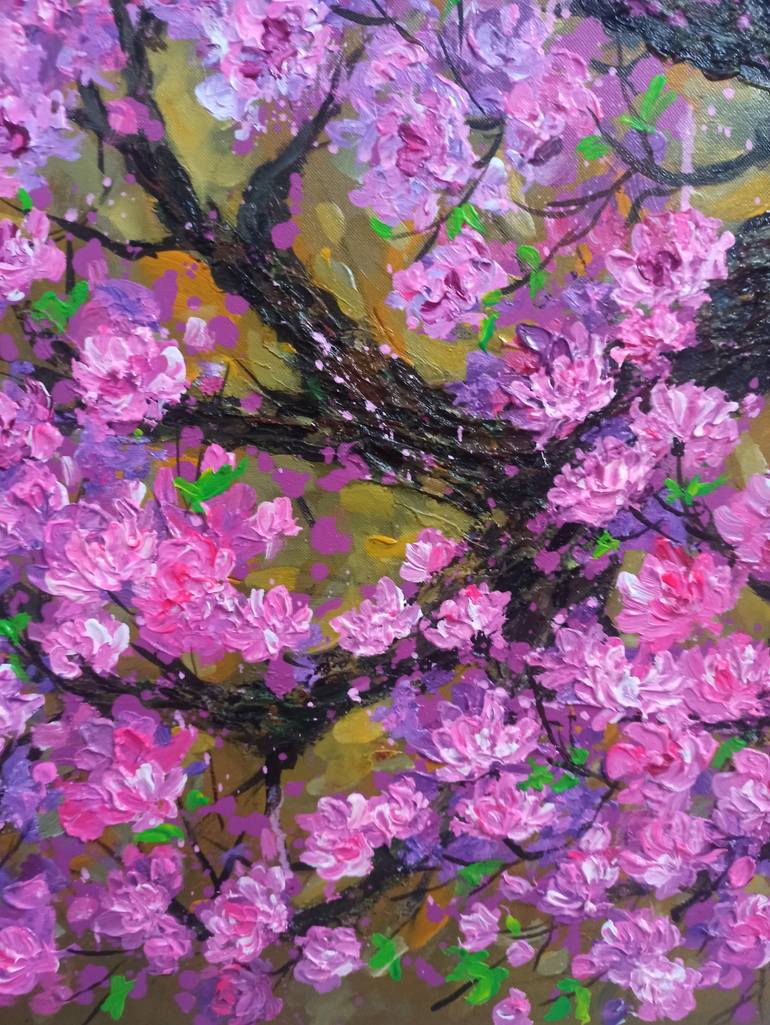 Original Impressionism Floral Painting by Anh Tuan Le