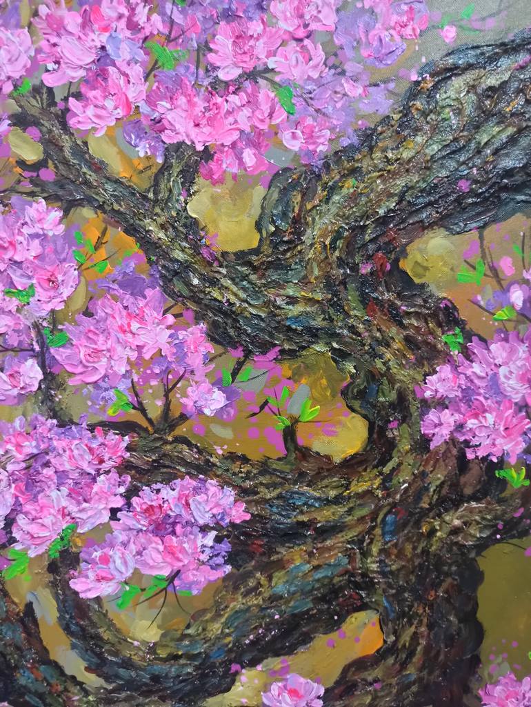 Original Impressionism Floral Painting by Anh Tuan Le